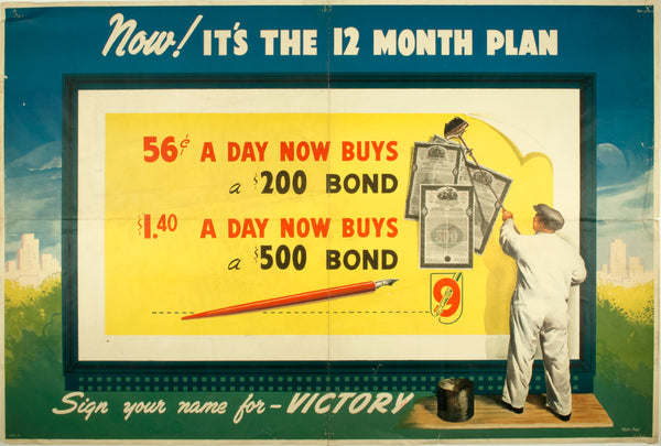 WW2 Poster - Now! Its the 12 month Plan (Reproduction)