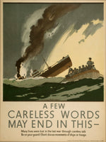WW2 Poster - A Few Careless Words May End In This (Reproduction)