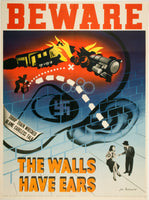 WW2 Poster - Beware, The Walls Have Ears (Reproduction)